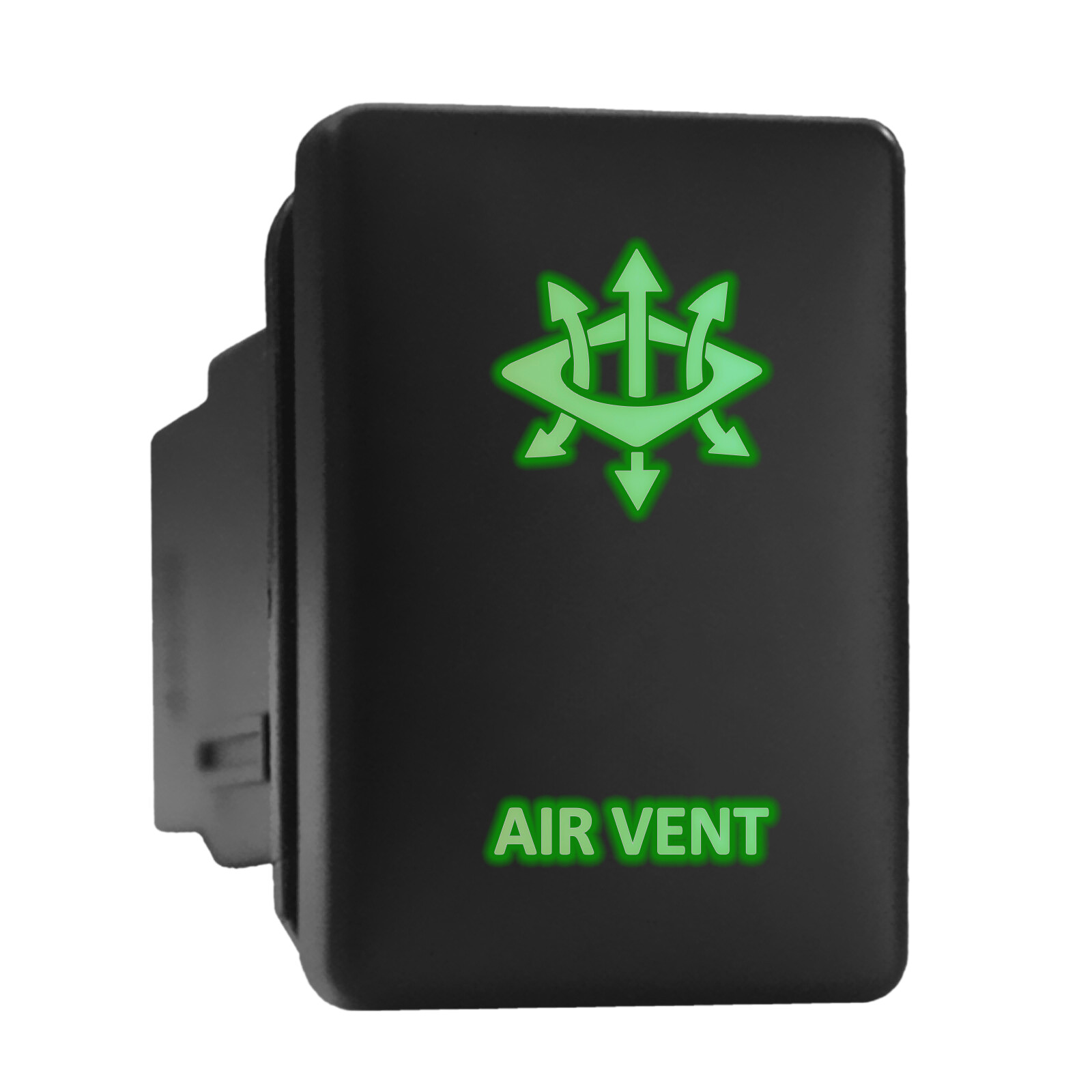 Green Backlit Short Push-In Air Vent Switch 1.28x0.87 Inch Fits Toyota Models  
