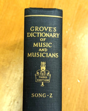 Groves Dictionary of Music and Musicians Third Edition Son - Z Single Book Vol 5