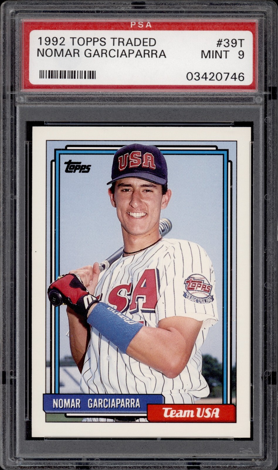 1992 TOPPS TRADED #39T NORMAR GARCIAPARRA ROOKIE CARD PSA 9 MINT