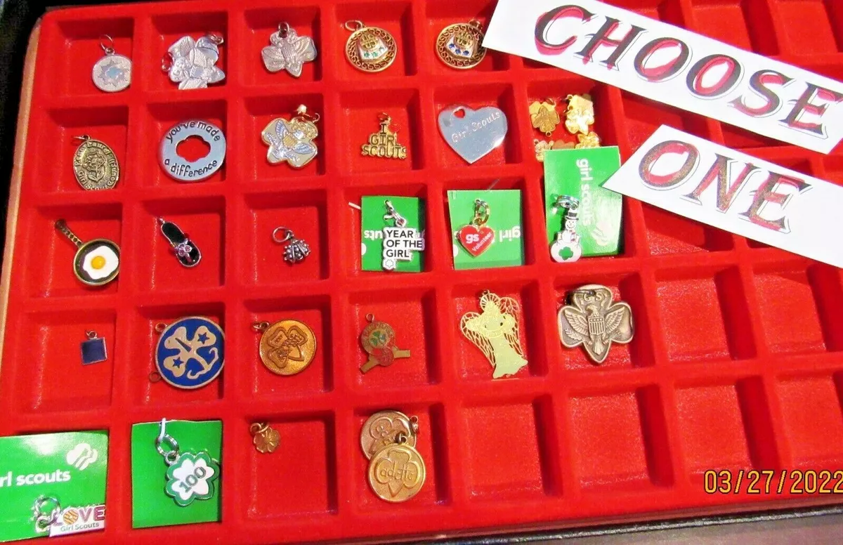 New Additions Girl Scout CHARMS Anniversary Logo Brownie Silver Gold CHOOSE ONE
