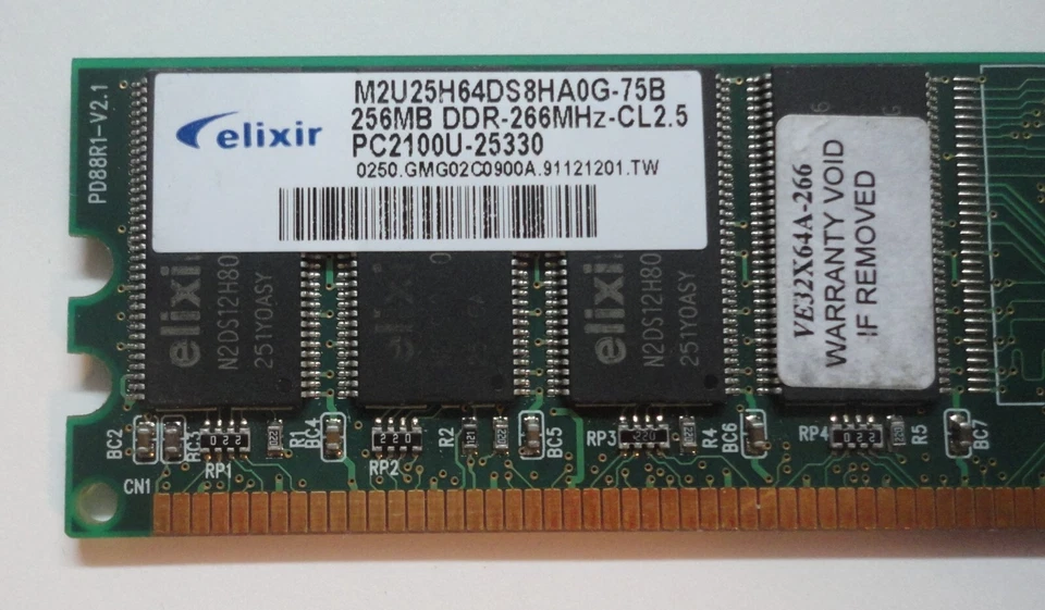 Memory RAM Elixir 256MB DDR 266MHZ CL 2.5 PC 2100U-25330 - Image 3 of 4