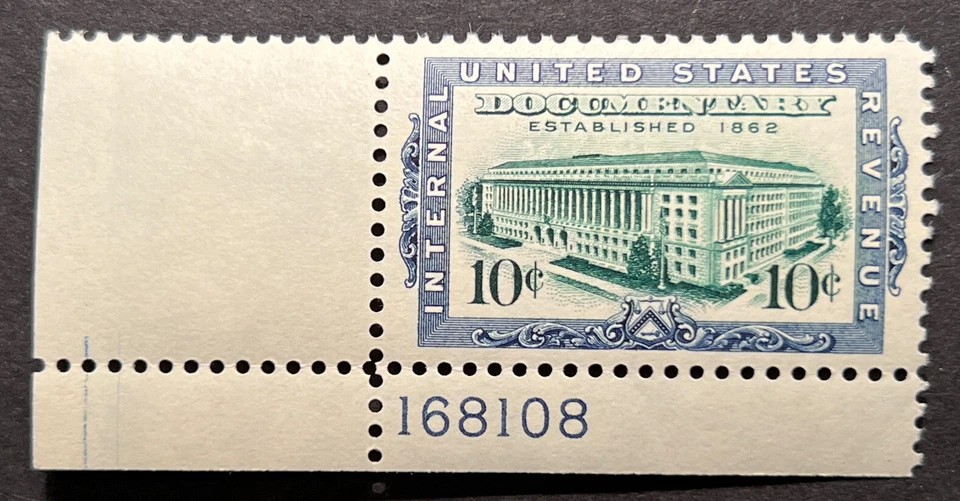 Travelstamps: 1962 US Stamps Scott #R733 10¢ Documentary MNH OG ** NUMBERED - Image 2 of 4