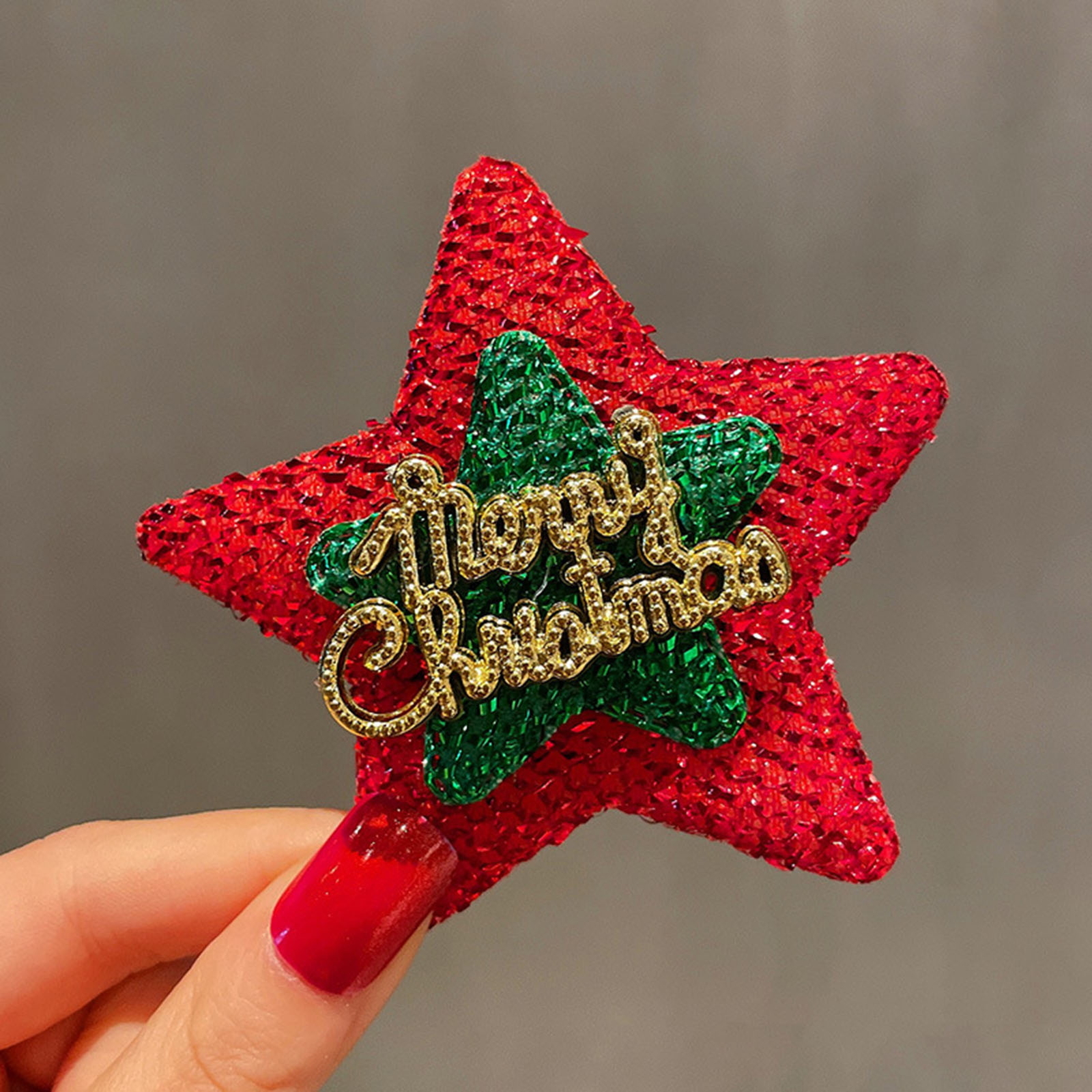 Cloth Christmas Brooch Glitter Christmas Brooch Sparkling Christmas
