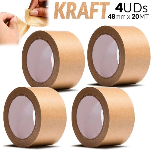 Rotoli Conf Adesivo Kraft 48mm X 20m Nastro Scatola Imballaggio Isolante - Picture 6 of 7