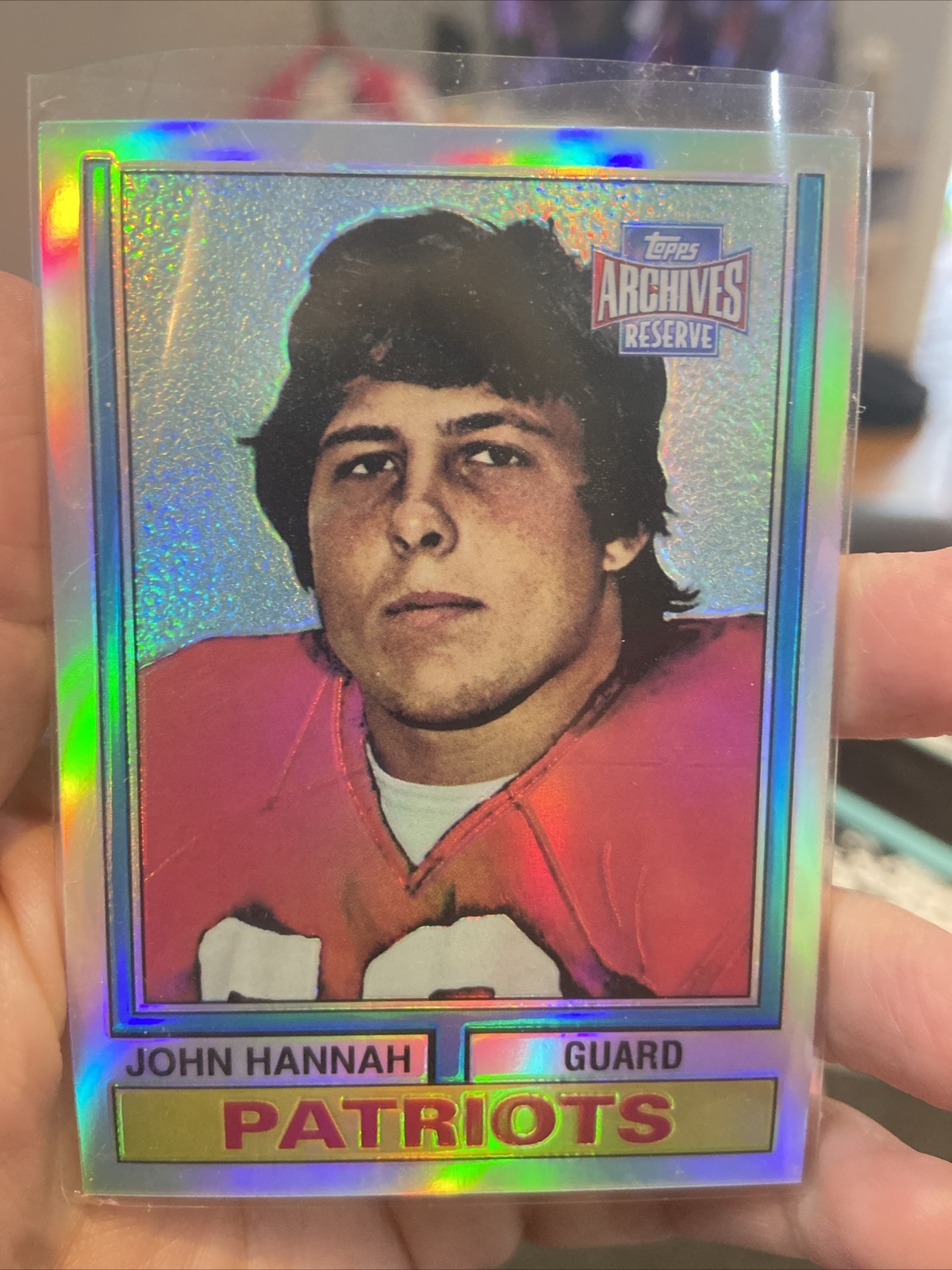 2001 Topps Archives Reserve Refractor RC Reprint John Hannah Patriots #383