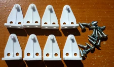 (QTY 8) White 1" Hold Down Brackets for Mini Blinds & Cellular Shades w/ Screws