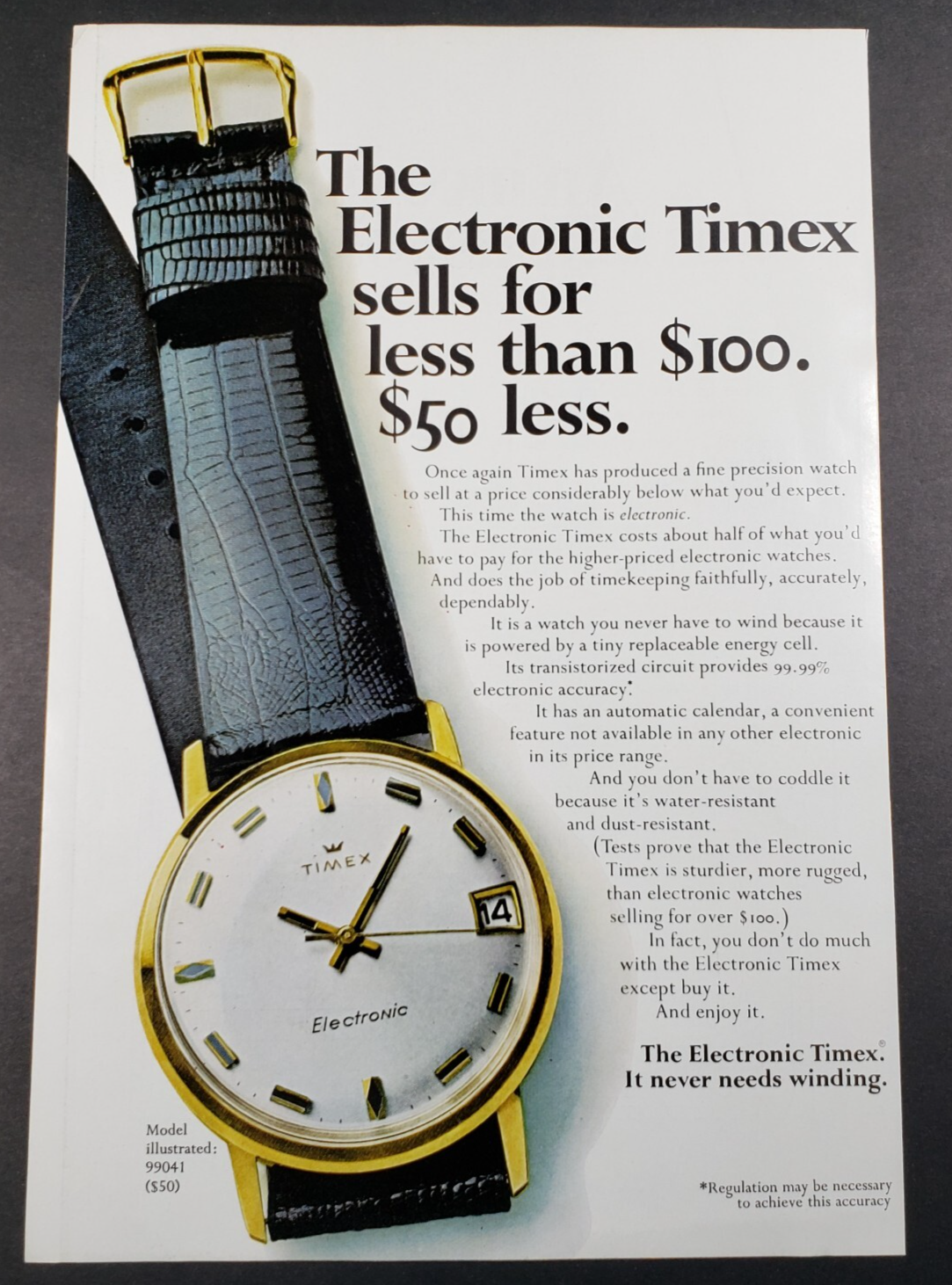 1969 Timex Electronic Watch Print Ad – Never Needs Winding – Vintage Ad ...