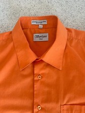 Berlioni Italy Men's Orange Long-Sleeve Dress Shirt Size X Large 17-17 1/2 32/33