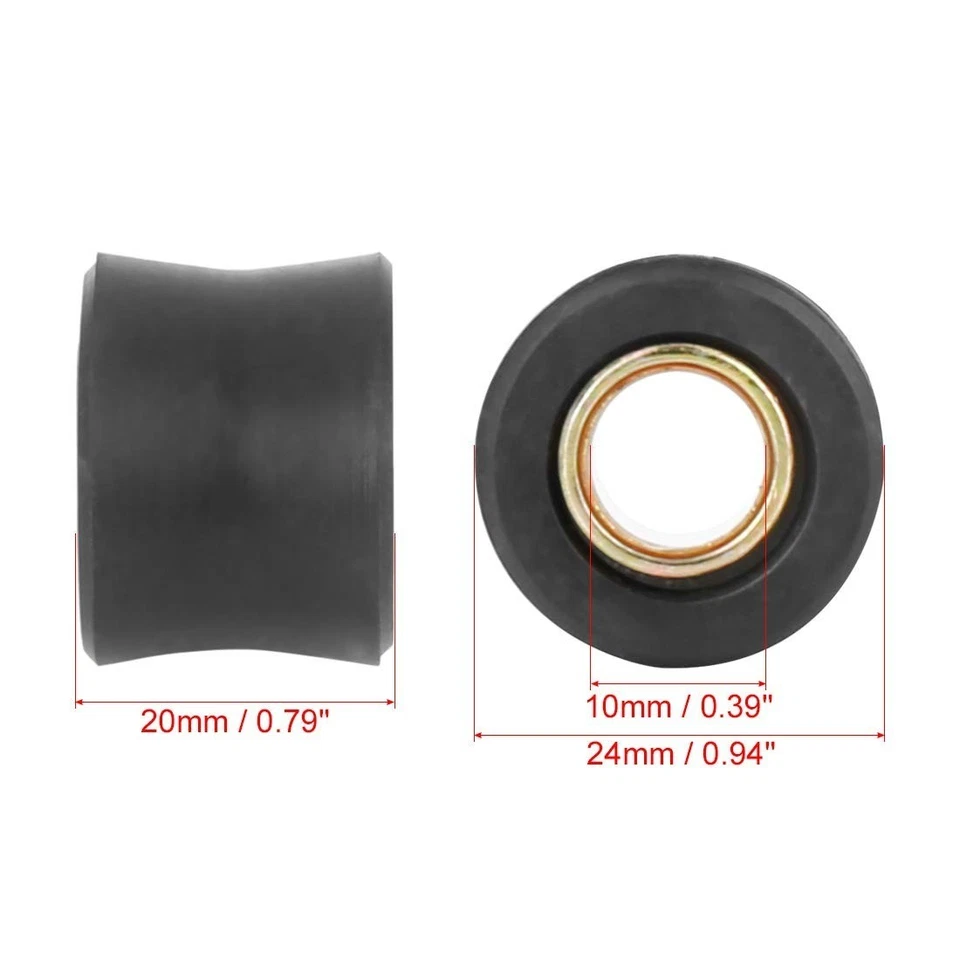 F FIERCE CYCLE Amortisseurs Arrière Moto 10mm Caoutchouc - 2 pièces - Photo 2/4