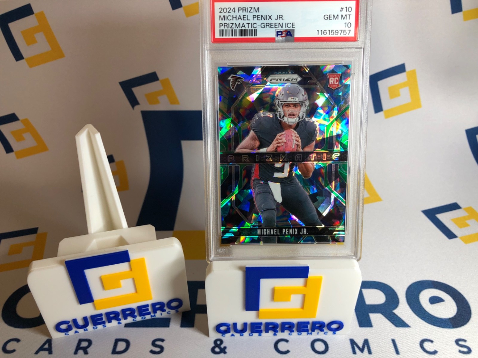 🏈🧊2024 Panini Prizm - Prizmatic Michael Penix Jr.- Green Ice Prizm-PSA 10🧊🏈