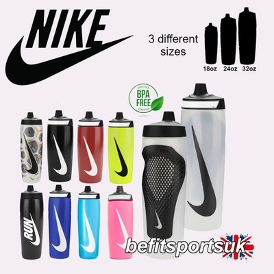 NIKE WASSERFLASCHE FITNESS SPORT FUSSBALL GETRÄNKE GRIP SQUEEZE NON LECK BPA TANKEN
