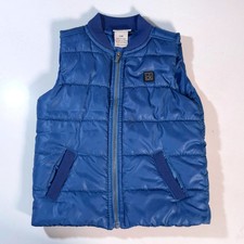 Calvin Klein Puffer Vest Kids 24M Blue Excellent Quilted Zip Up Logo Outerwear