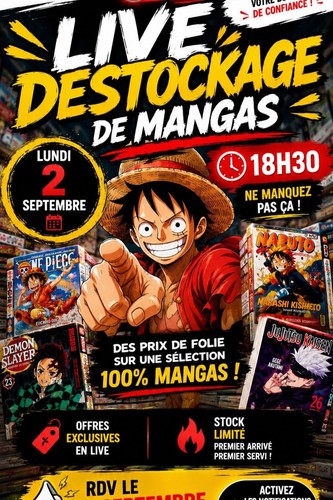 LIVE DÉSTOCKAGE MANGA : Grand Choix de Manga à l'unité et Run en Lot !!