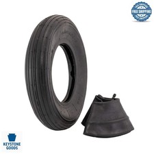 8-Inch Ribbed Tread Replacement Pneumatic Tire Tube Set for Garden Wheelb...
