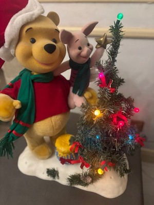 WINNIE THE POOH & FERKEL WEIHNACHTSBAUM ANIMIERTES DISPLAY MUSIK FUNKTIONIERT TELCO 1997
