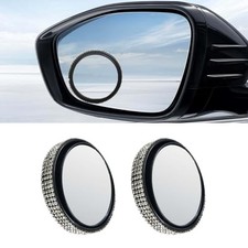 2pcs Automotive Rearview Mirror Blind Spot Mirrors - 2 360 Adjustable White
