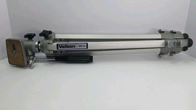 Velbon VE-3 Camera Tripod Aluminum Adjustable Heavy Duty Pan Tilt Head Vtg Japan