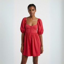 Maeve by Anthropologie Red Puff Sleeve Mini Dress - Small