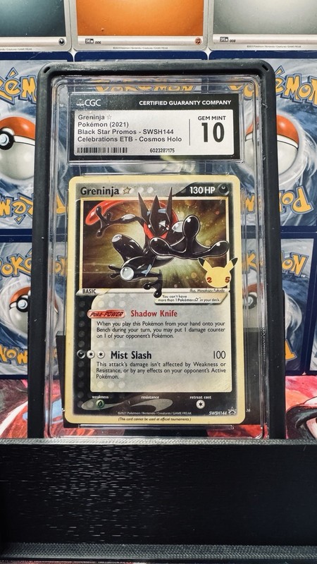Pokémon TCG Greninja Gold Star SWSH144 25th Celebrations CGC 10