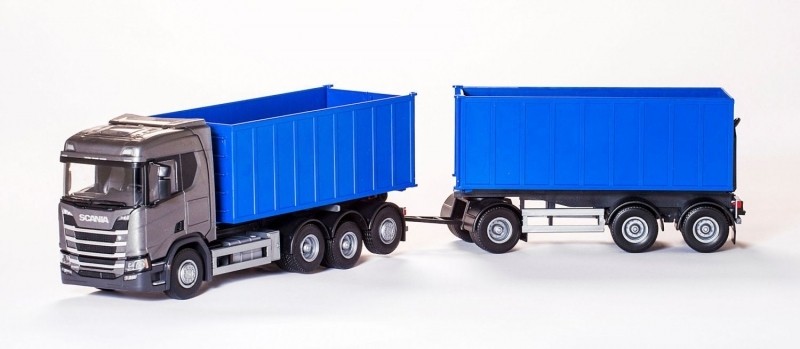 Jouet EMEK SCANIA R500 Châssis Conteneur 8x4 Remorque Multi-Essieux Am