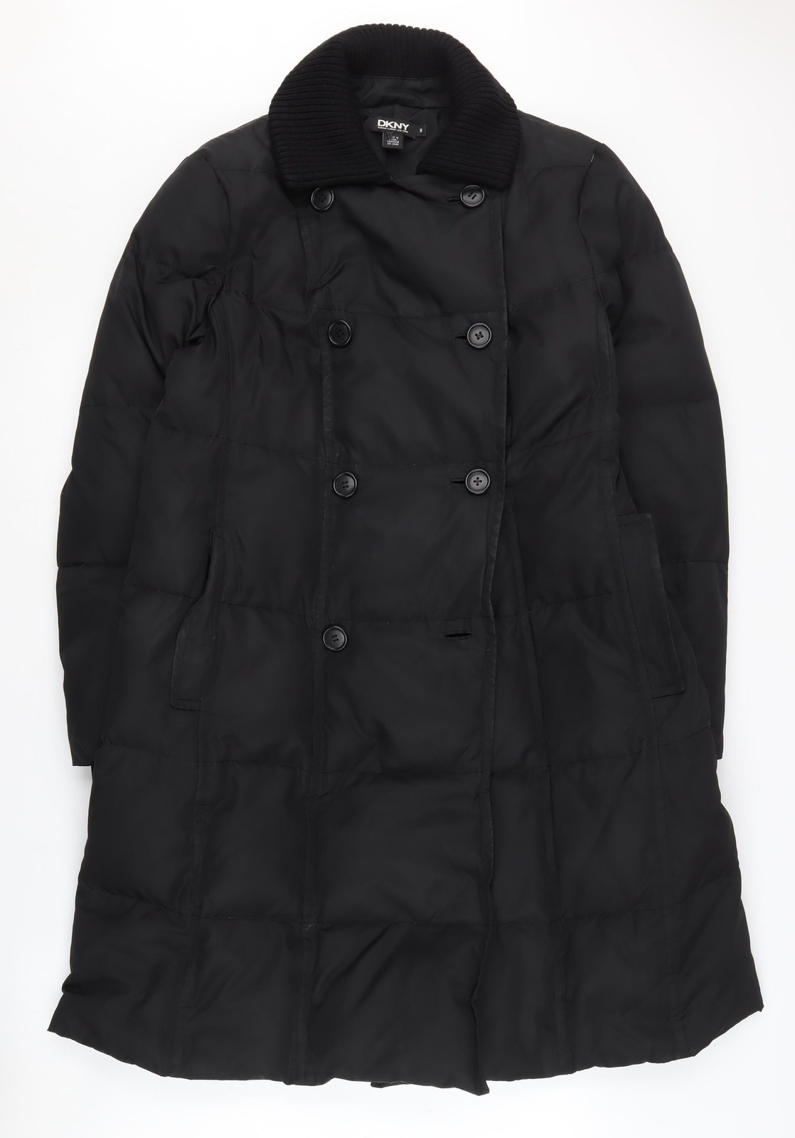 Chaqueta acolchada negra DKNY talla M del Reino Unido para mujer