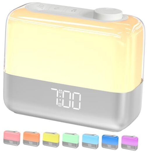 Sunrise Digital Alarm Clock with Wake-up Light and RGB Night Glow for Bedroom-image