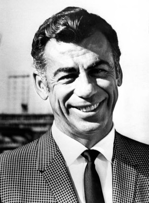 Kirk Kerkorian shown front International Hotel Las Vegas 1969 Old Photo