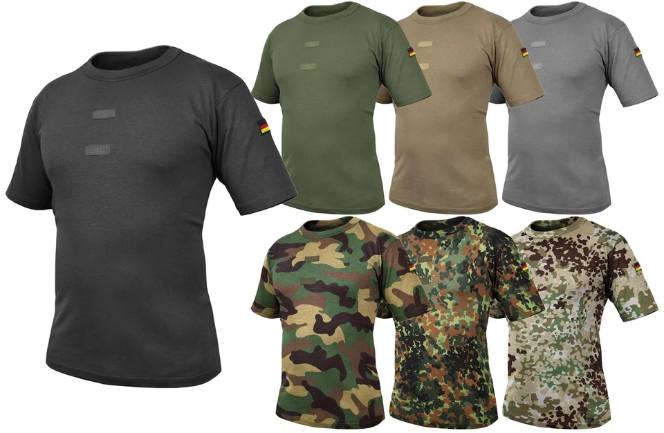 Herren Bundeswehr Tropen T Shirt BW Tropenhemd Unterhemd mit Deutschlandfahnen - Bild 1 von 1