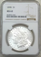 1898 P Morgan Silver Dollar NGC MS62 Frosty White Just Graded New Holder #U233N