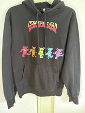 Grateful Dead Hoodie Mens Small Black Dancing Bears Dead Head Band Pullover