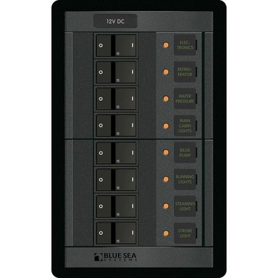 Blue Sea Systems 1200 12V DC 8-Position Vertical Circuit Breaker Panel