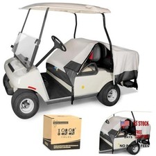 Waterproof Golf Cart Seat Cover, 600D Oxford Universal Fit for Beige Black