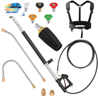 #ad #ad 24 FT Telescoping Pressure Washer Wand Extension Hot Water Supported Power Wash $157.92