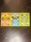Shadowless Base Set Starter Trio. Charmander, Squirtle and Bulbasaur!