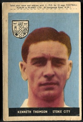 Trade Card, A&BC Gum, Footballers, Football Planet, 1958, Kenneth Thomson, Stoke, #57