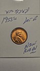 wheat penny 1955S LINCOLN CENT GEM RED BU 1955-S NICE RED UNC DETAILS LOT #B — photo 1