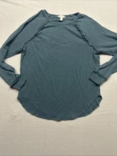 Lauren Conrad Blue Raglan Sleeve Tunic Top Sustainable Size Small