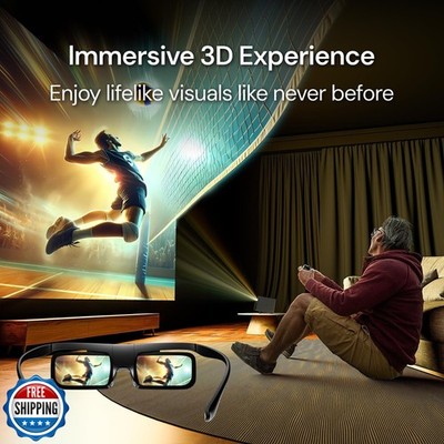 Valerion DLP Link 3D Glasses, Rechargeable Active Shutter Eyewear