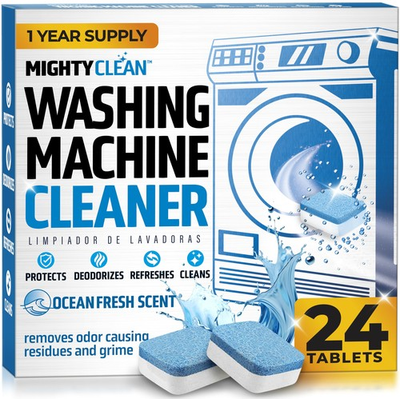 #ad MIGHTY CLEAN Washing Machine Cleaner Tablets 24 Pack 1 Year Supply Septic ... $24.99