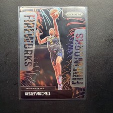 2025 Panini Prizm WNBA Kelsey Mitchell #6 Fireworks Insert - Indiana Fever