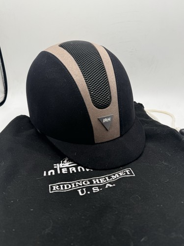 IRH International Horse Back Riding Helmet 3100 w/ Dust Bag Size 8 Black & Brown