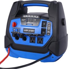 1800a Jump Starter W Air Compressor Ac Outlet 12vusb Rechargeable