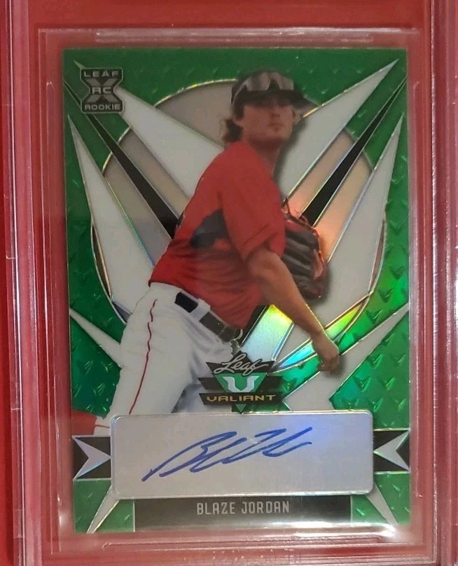 2021 Leaf Valiant BLAZE JORDAN Autograph Rookie Bgs 9.5 Auto 10 GREEN PARALLEL  - Image 4 of 4