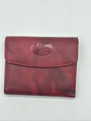 Julia Buxton Heiress Leather Pik-Me-Up Mini-Trifold Wallet Red