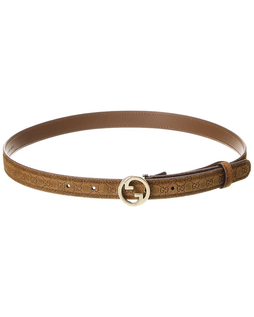 Ceinture fine femme Gucci Blondie en daim