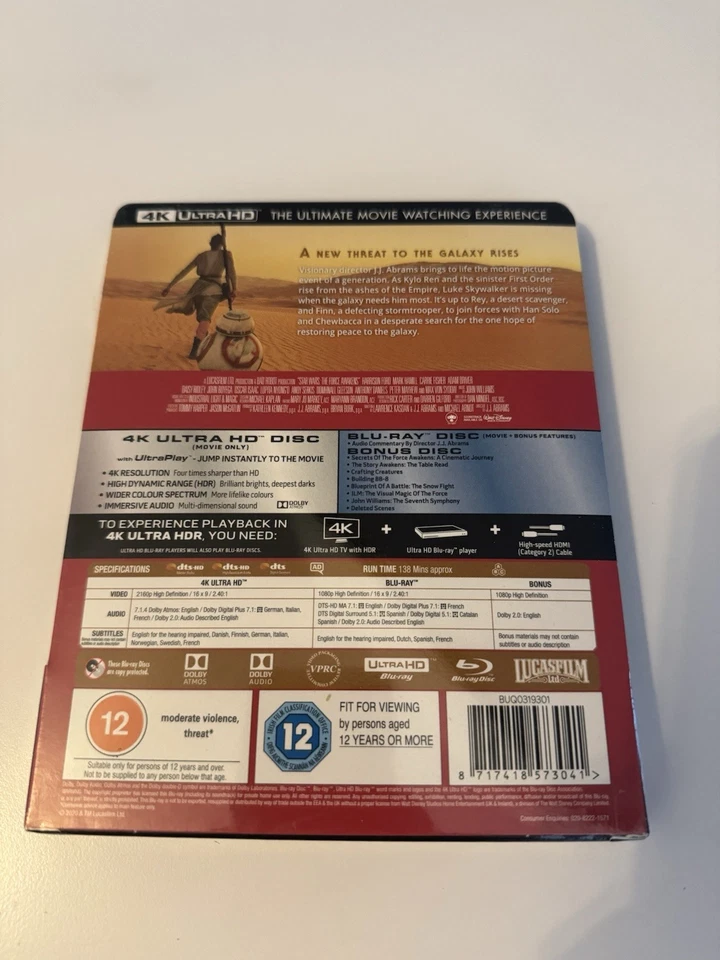 Star Wars: The Force Awakens, The Last Jedi, The Rise Of Skywalker 4k Steelbooks Foto 2 de 4
