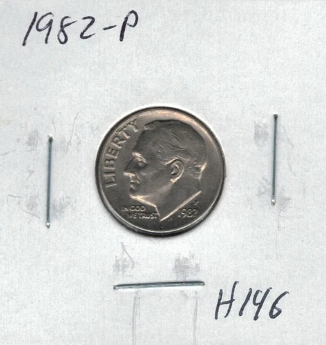1982-P Roosevelt Dime — photo from the most recent tracked eBay sale