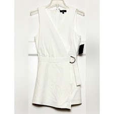 LULUS Belted Faux Wrap Old Money Scandi Girl Romper Skort Playsuit S