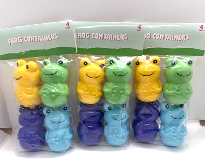 Set of 3 Target Bullseye Playground 12 Frog Shaped  Party Treat Containers