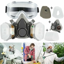 17 In 1 Full Face Mask 6200 Gas Mask Facepiece Spray Respirator Filter Chemical